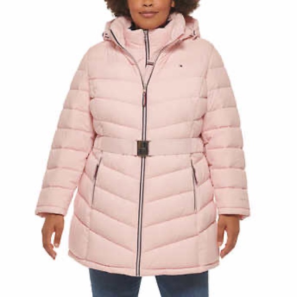 Tommy Hilfiger Womens’ Belted Puffer Winter Coat - Picture 7 of 8